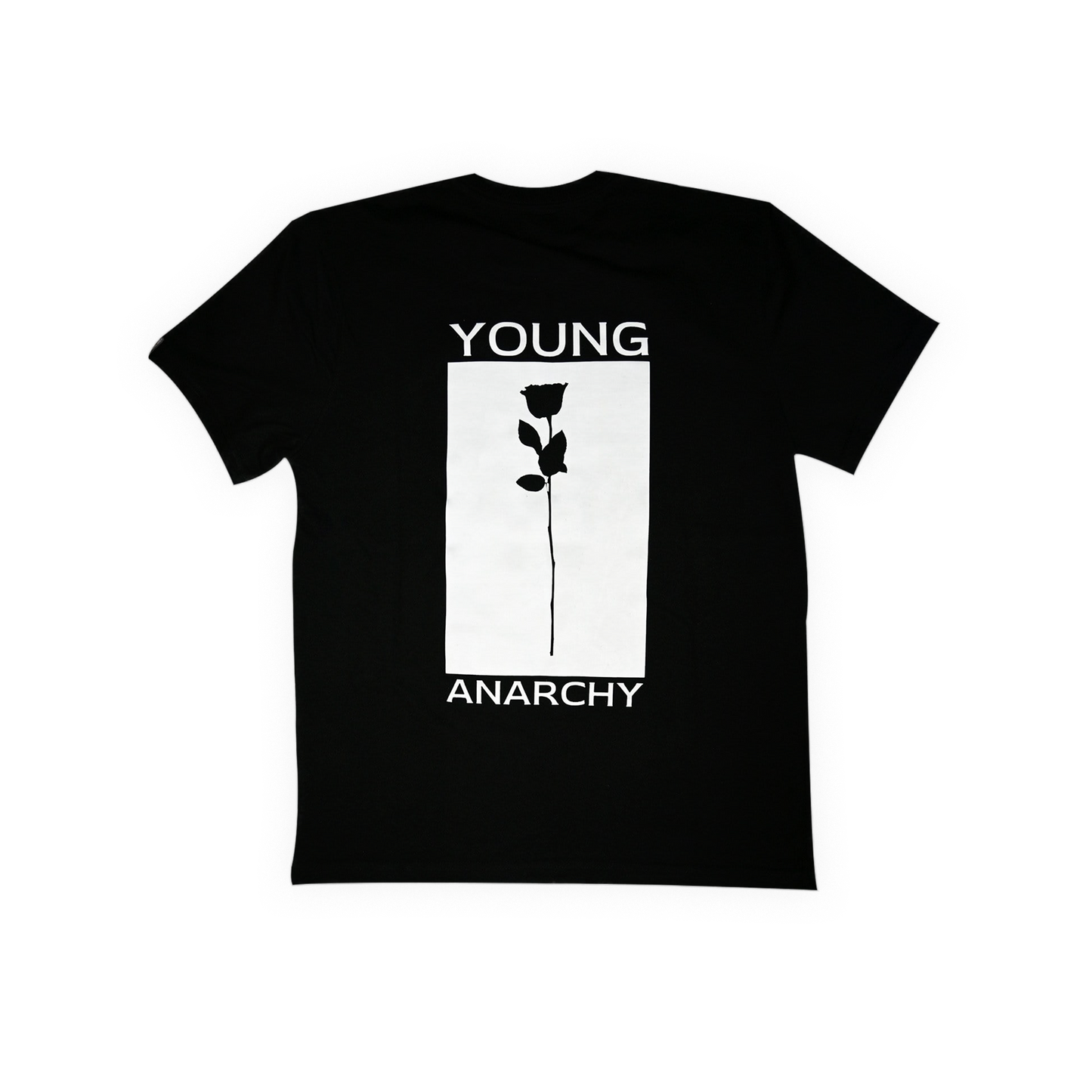 Rose In Rectangle Graphic Tee Black